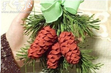 皺紋紙DIY松果掛飾的制作方法 -  rpnrmr.com