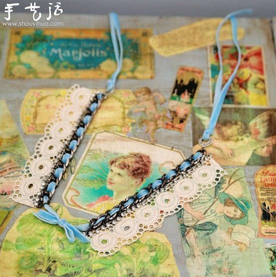 DIY制作絲帶花邊項(xiàng)鏈的教程 -  rpnrmr.com