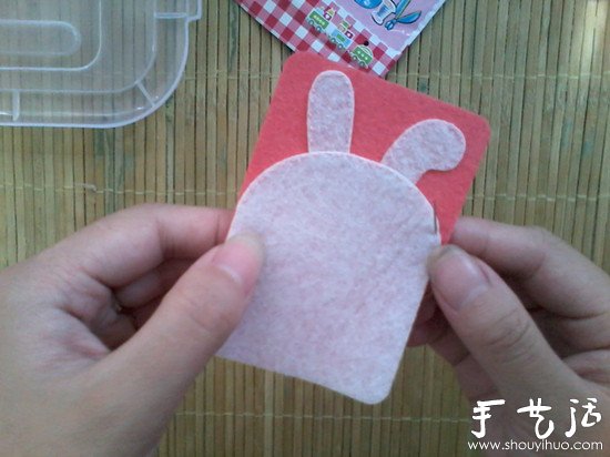 不織布制作兔子圖案卡套的教程 -  rpnrmr.com