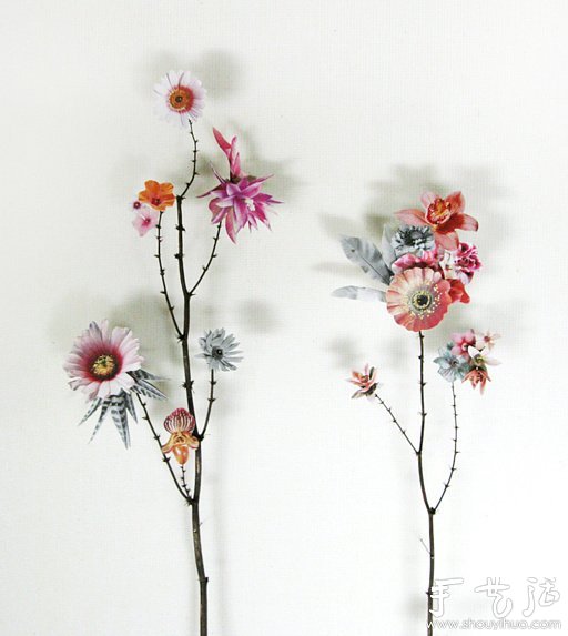 紙花和樹(shù)枝DIY的精美紙藝作品 -  rpnrmr.com