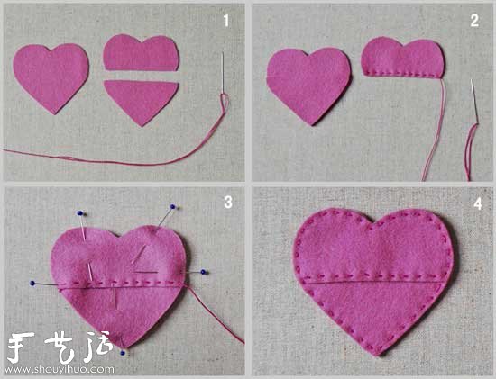 DIY心形飾品 布藝心形手工制作 -  rpnrmr.com