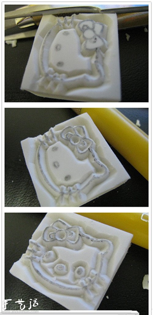 Hello Kitty橡皮章手工制作教程 -  rpnrmr.com