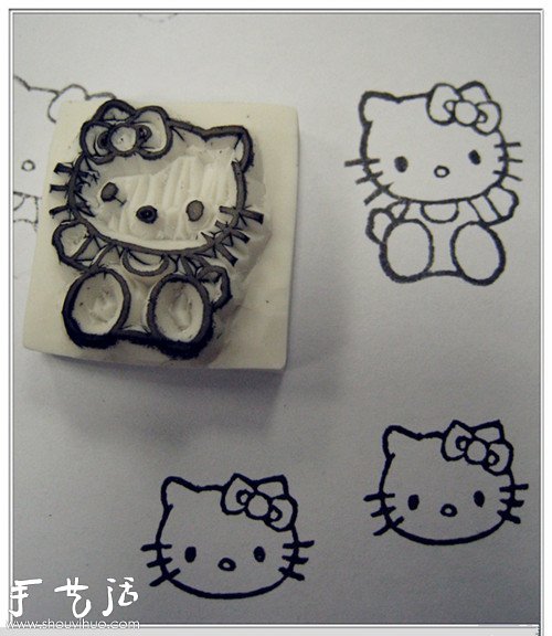 Hello Kitty橡皮章手工制作教程 -  rpnrmr.com