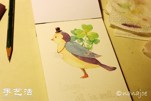構(gòu)圖+手繪 DIY清新明信片 -  rpnrmr.com