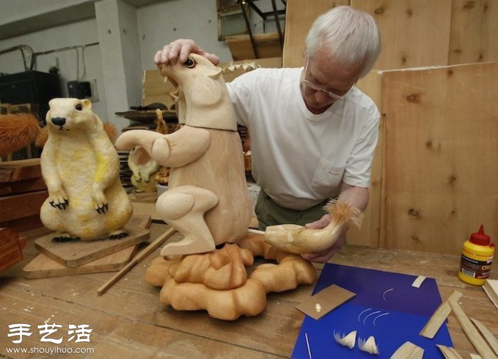 木屑手工制作栩栩如生的動物雕塑 -  rpnrmr.com