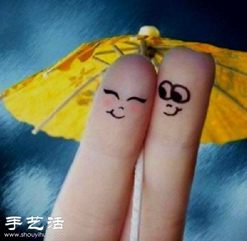 手指+簡(jiǎn)筆畫 DIY溫馨浪漫“愛相隨” -  rpnrmr.com