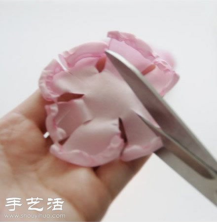 雪紡布+毛線 手工制作布藝牡丹花 -  rpnrmr.com