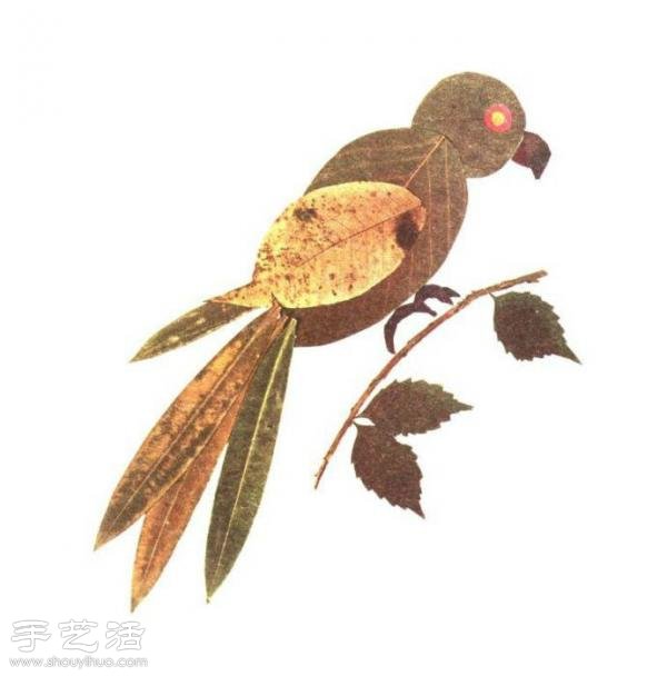 樹(shù)葉+創(chuàng)意 手工制作有趣的拼貼畫(huà) -  rpnrmr.com