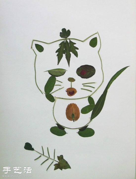 樹(shù)葉+創(chuàng)意 手工制作有趣的拼貼畫(huà) -  rpnrmr.com