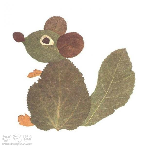 樹(shù)葉+創(chuàng)意 手工制作有趣的拼貼畫(huà) -  rpnrmr.com