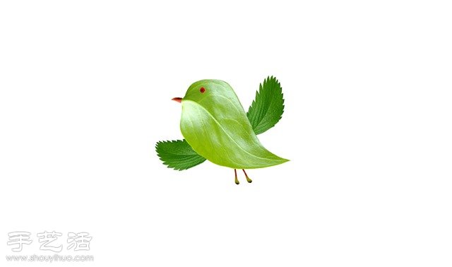樹葉+創(chuàng)意 DIY精美逼真拼貼畫 -  rpnrmr.com