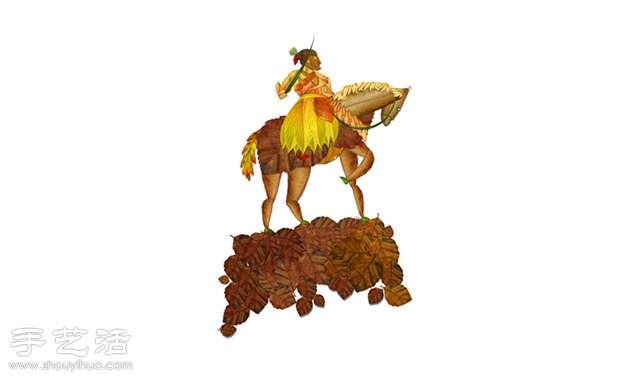 樹葉+創(chuàng)意 DIY精美逼真拼貼畫 -  rpnrmr.com
