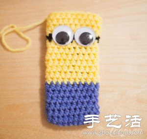 毛線+鉤針 手工制作小黃人手機套 -  rpnrmr.com