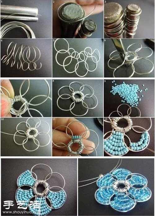 串珠+鐵絲 DIY手工制作漂亮項(xiàng)鏈吊墜 -  rpnrmr.com