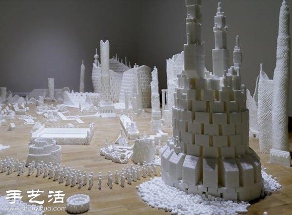 50多萬顆方糖DIY幻想中的未來城市模型 -  rpnrmr.com