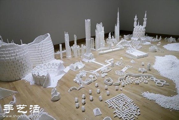 50多萬顆方糖DIY幻想中的未來城市模型 -  rpnrmr.com