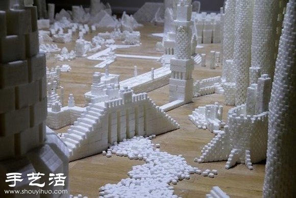 50多萬顆方糖DIY幻想中的未來城市模型 -  rpnrmr.com