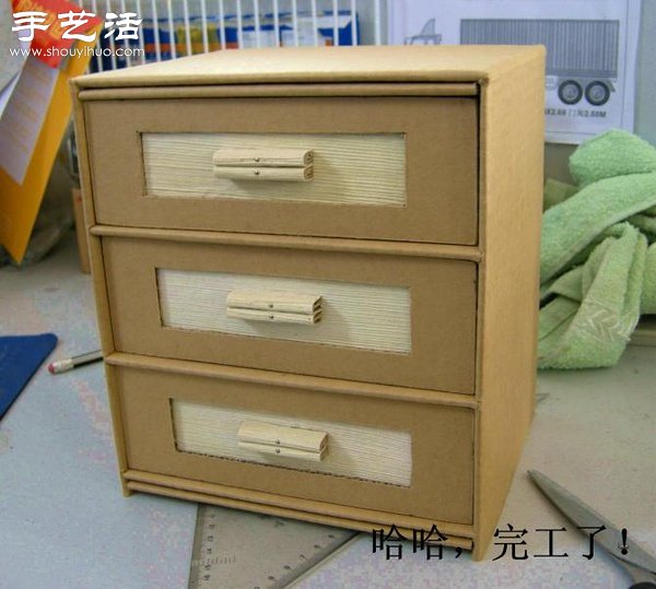 硬紙板廢物利用DIY精致收納柜 -  rpnrmr.com