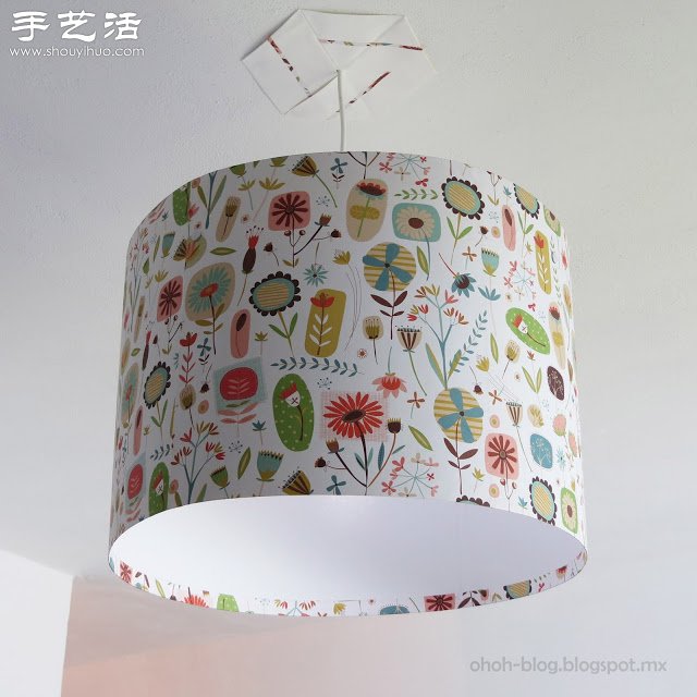 卡紙+木棍+塑料瓶 手工DIY漂亮吊燈燈罩 -  rpnrmr.com