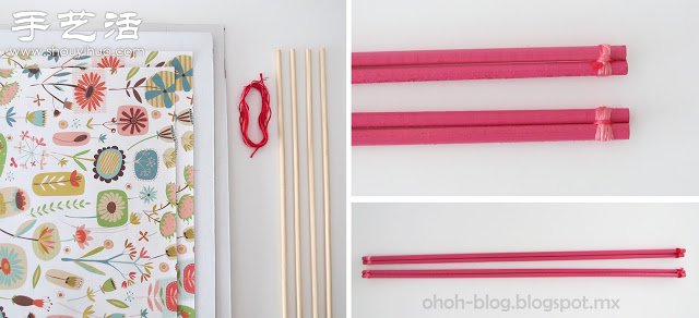 卡紙+木棍+塑料瓶 手工DIY漂亮吊燈燈罩 -  rpnrmr.com