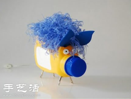 洗衣液塑料瓶廢物利用DIY搞笑豬臺(tái)燈 -  rpnrmr.com