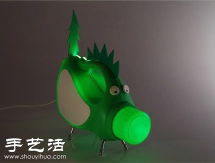 洗衣液塑料瓶廢物利用DIY搞笑豬臺(tái)燈 -  rpnrmr.com