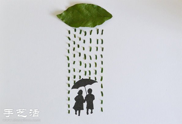 樹(shù)葉+插畫(huà) 創(chuàng)意DIY有趣的拼貼畫(huà) -  rpnrmr.com