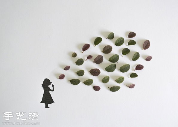 樹(shù)葉+插畫(huà) 創(chuàng)意DIY有趣的拼貼畫(huà) -  rpnrmr.com