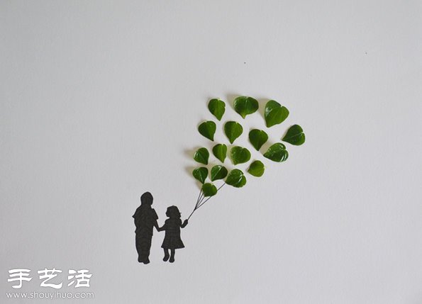 樹(shù)葉+插畫(huà) 創(chuàng)意DIY有趣的拼貼畫(huà) -  rpnrmr.com