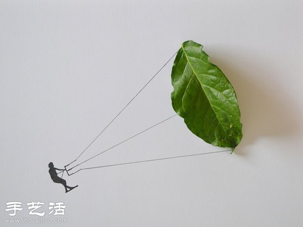 樹(shù)葉+插畫(huà) 創(chuàng)意DIY有趣的拼貼畫(huà) -  rpnrmr.com