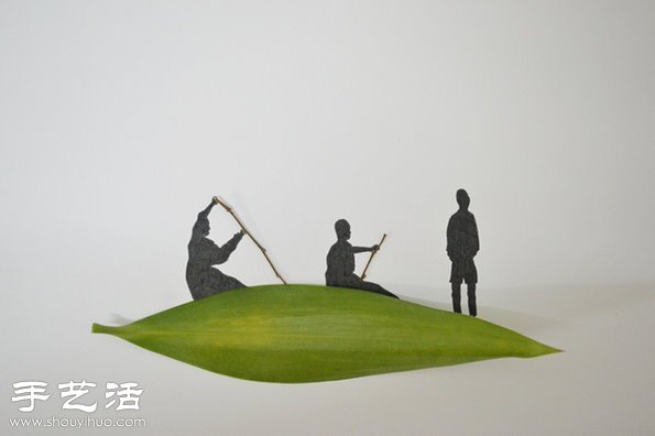樹(shù)葉+插畫(huà) 創(chuàng)意DIY有趣的拼貼畫(huà) -  rpnrmr.com