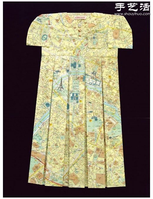 創(chuàng)意折紙DIY：地圖折紙漂亮連衣裙  -  rpnrmr.com