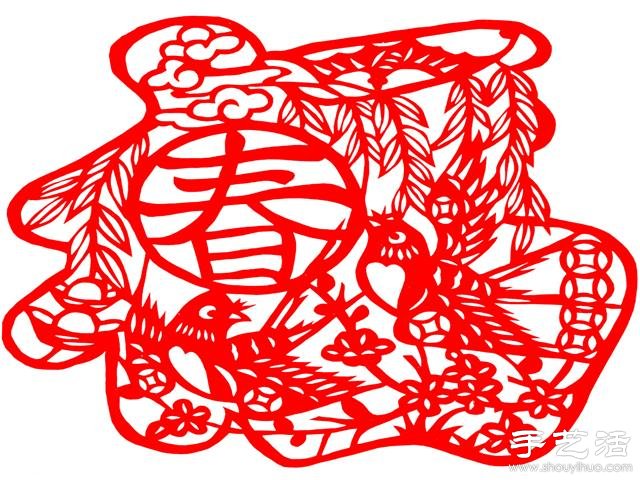 喜慶吉祥的“福”字剪紙圖案 -  rpnrmr.com