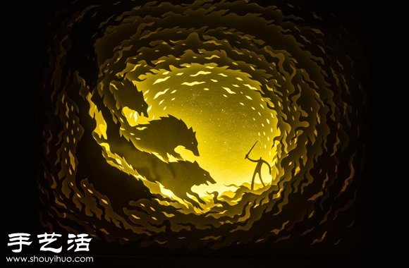 剪紙配合光線DIY童話色彩紙雕場景 -  rpnrmr.com