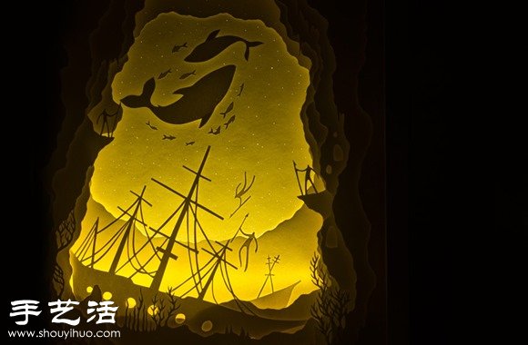 剪紙配合光線DIY童話色彩紙雕場景 -  rpnrmr.com
