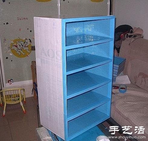 廢舊紙箱廢物利用制作鞋架的方法 -  rpnrmr.com
