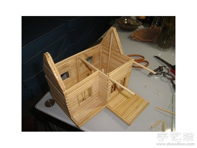 一次性筷子變廢為寶 手工制作小木屋模型 -  rpnrmr.com