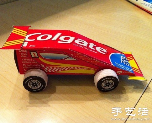 牙膏盒+吸管+瓶蓋 手工制作玩具小汽車 -  rpnrmr.com