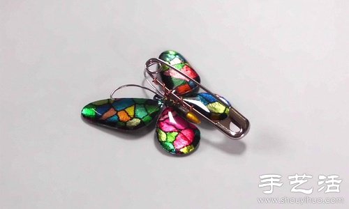 鋁箔紙+環(huán)氧樹(shù)脂 手工制作蝴蝶別針/發(fā)夾 -  rpnrmr.com