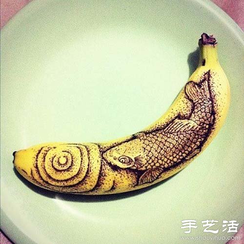 香蕉皮上創(chuàng)意DIY逼真圖案 -  rpnrmr.com
