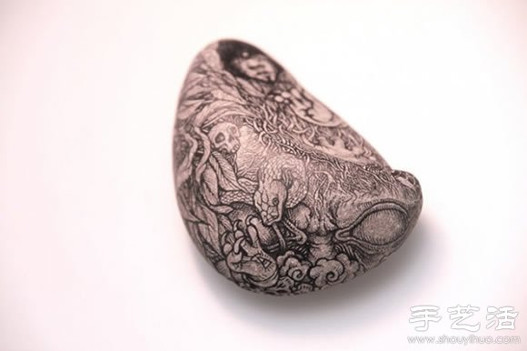 動(dòng)物骨頭、石頭上DIY的奇幻手繪 -  rpnrmr.com