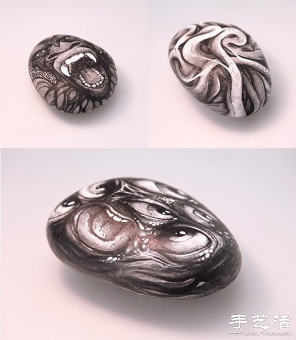 動(dòng)物骨頭、石頭上DIY的奇幻手繪 -  rpnrmr.com