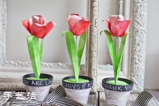 紙花郁金香盆栽手工制作 -  rpnrmr.com