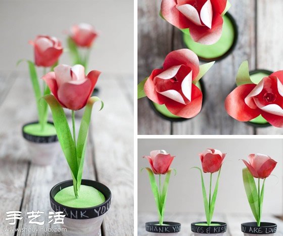 紙花郁金香盆栽手工制作 -  rpnrmr.com