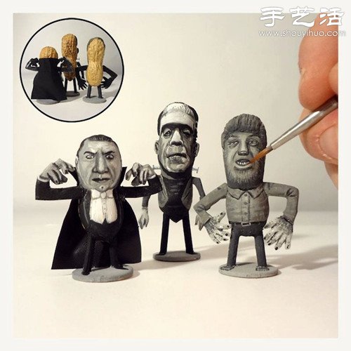 創(chuàng)意DIY：花生殼表面繪制人物肖像 -  rpnrmr.com