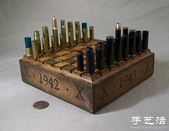 金屬之美：子彈彈殼手工制作國際象棋 -  rpnrmr.com