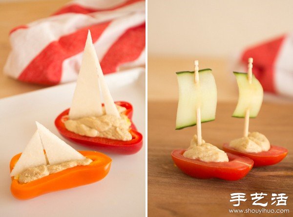 蔬菜DIY手工制作揚(yáng)帆出海的小船 -  rpnrmr.com