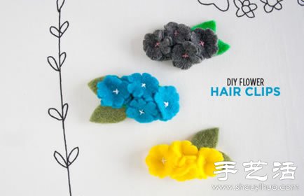 羊毛氈手工制作甜美四葉草發(fā)夾 -  rpnrmr.com