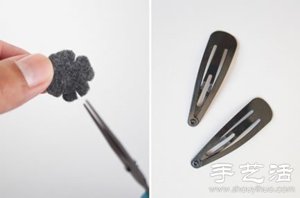 羊毛氈手工制作甜美四葉草發(fā)夾 -  rpnrmr.com