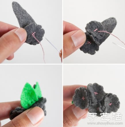 羊毛氈手工制作甜美四葉草發(fā)夾 -  rpnrmr.com